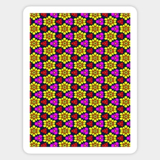 Yellow and Pink Flower Pattern Sticker